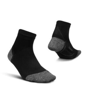 Feetures Plantar Fasciitis Ultra Light Cushion Quarter Socks Black M